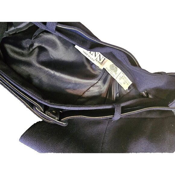 NWT Gianni American Dream Dress Pants Womens Size 12 Navy Cuffed Hem Wool Lined - Picture 9 of 11